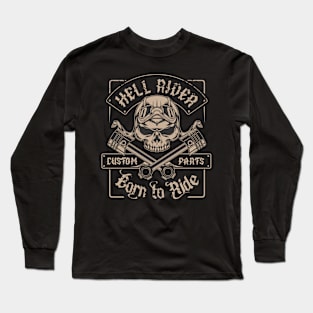 Skull T-Shirt Men's Biker Motorcycle Long Sleeve T-Shirt